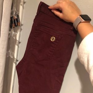Maroon skinny jeans